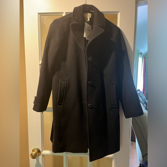 L.L. Bean Black Pea Coat - Picture 1 of 5